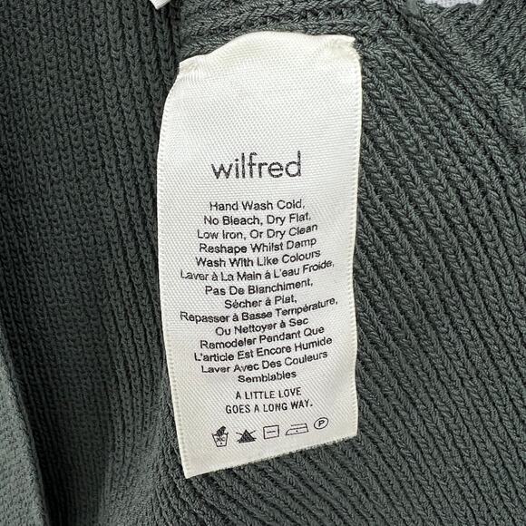 ARITZIA WILFRED Cayenne Crop Ribbed Knit Halter Top Womens M Green Tie Open Back - Picture 12 of 15